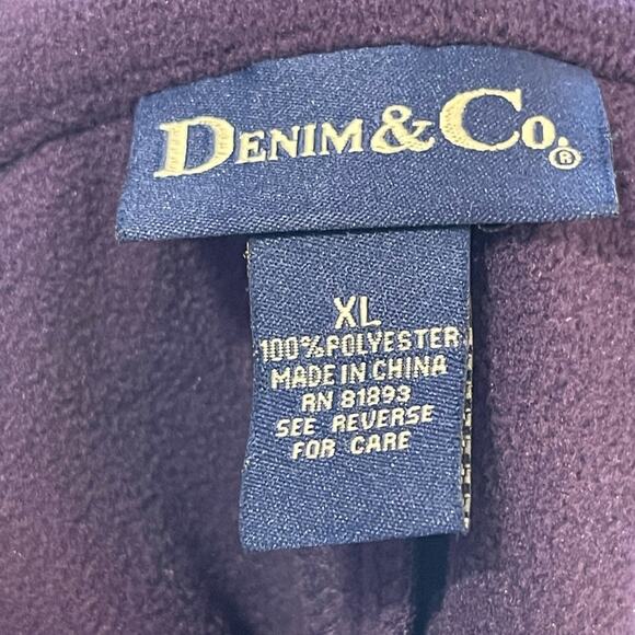 Denim & Co Womens Size XL Purple Cozy Warm Fleece Button Front Jacket Pockets - Picture 4 of 6